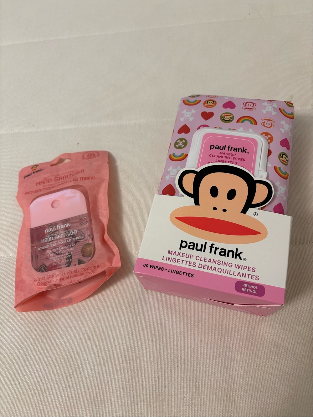 Paul Frank Pink Makeup Cleansing Wipes & Hand Sanitizer Duo